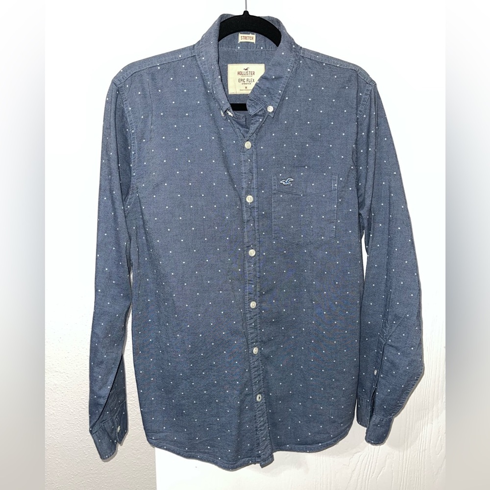 Hollister Epic flex blue dress shirt